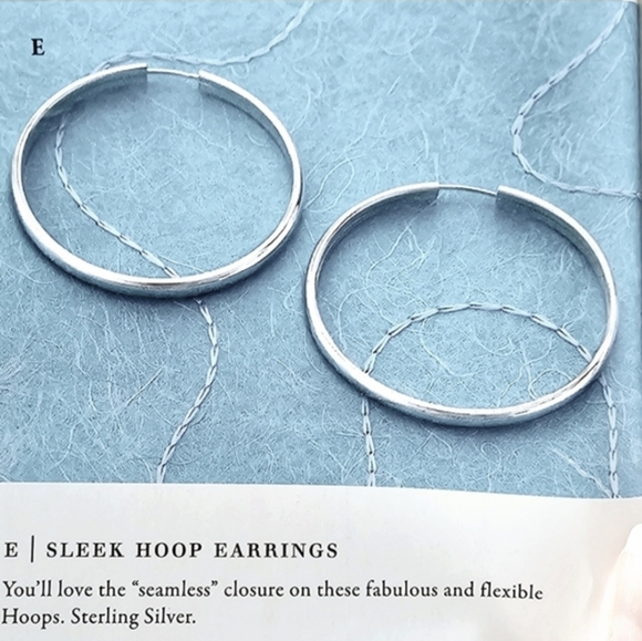 Silpada Rare Sterling Silver Sleek Seamless 2" Hoop Earrings W2250 - Picture 2 of 16
